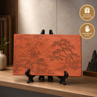 Ornements décoratifs en briques rouges sculptés à la main pour la maison, le bureau, le salon, le bureau d'étude, style chinois, nouveau style chinois