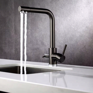 Pistola gris Cocina PVD Purificador de agua potable con filtro Sistemas de filtración de agua Fregaderos Pulverizador extraíble Grifos para grifos domésticos - Product Image 1