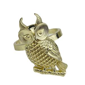 Nuovo Hotel decorazione tavolo gufo portatovagliolo placcato oro <span class=keywords><strong>uccello</strong></span> <span class=keywords><strong>aquila</strong></span> per fibbia a tema animale metallo portatovaglioli intagliato a mano incisione - Product Image 5