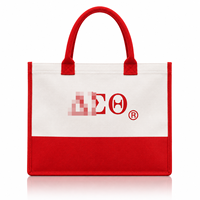 Bolsa de Lona de Gran Capacidad con Diseño Inspirado en la Hermandad Delta Sigma Theta, Tonos Rojos y Blancos, DST 1913, Venta al Por Mayor