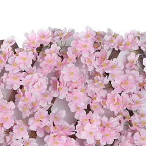 Pared <span class=keywords><strong>de</strong></span> Flores <span class=keywords><strong>de</strong></span> Cerezo para Jardín Exterior, Pantalla <span class=keywords><strong>de</strong></span> Privacidad <span class=keywords><strong>de</strong></span> Hojas <span class=keywords><strong>de</strong></span> Enredadera, Valla Artificial <span class=keywords><strong>de</strong></span> Hiedra <span class=keywords><strong>de</strong></span> Plástico, 1*1.9m - Product Image 3