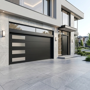 <span class=keywords><strong>Porte</strong></span> de <span class=keywords><strong>garage</strong></span> résidentielle moderne à vue complète, électrique, enroulable, en aluminium et verre noir – <span class=keywords><strong>Prix</strong></span> - Product Image 3