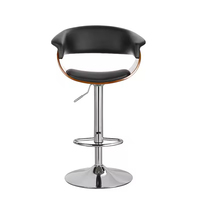 Tabouret De Bar Moderne Unique Noir Island Comptoir De Cuisine Tabouret De Bar Haut Pivotant Réglable En Bois Courbé