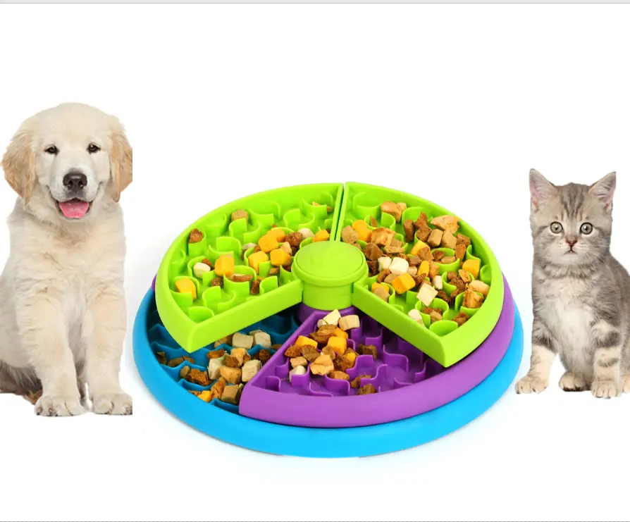 개 퍼즐 장난감 개 음식 퍼즐 피더 IQ 훈련 및 정신 농축을위한 장난감 개 고양이 치료 퍼즐 피더