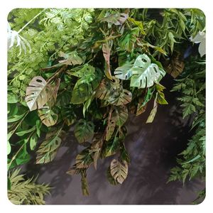Nouvelle branche de feuille artificielle Faux <span class=keywords><strong>Monstera</strong></span> <span class=keywords><strong>plante</strong></span> feuilles longue tige vraie touche <span class=keywords><strong>plante</strong></span> panachée <span class=keywords><strong>Monstera</strong></span> pour la maison mariage bricolage décor - Product Image 1