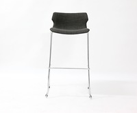 Tabouret de bar moderne rembourré avec base chromée pour café