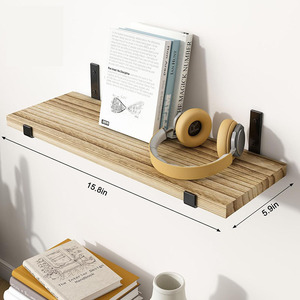 4 Tier <b>Wall</b> Decor Set 4 Storage Rack Bookshelf Wood Floating <b>Shelves</b> <b>Wall</b> <b>Mounted</b> Bathroom Kitchen Living Room Water Resistant - Product Image 6