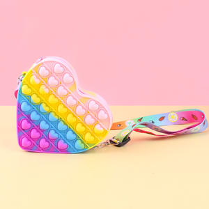 Portefeuille de monnaie pour enfants en silicone arc-en-ciel, jouet sensoriel anti-stress, fermeture éclair étanche, cadeaux en gros - Product Image 6