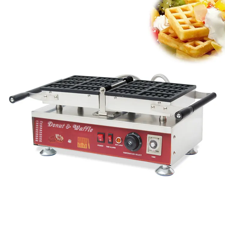 Fastfoodrestaurant Apparatuur Elektrische Vierkante Belgische Wafelmachine Prijs 110V 220V Commerciële Wafelmaker