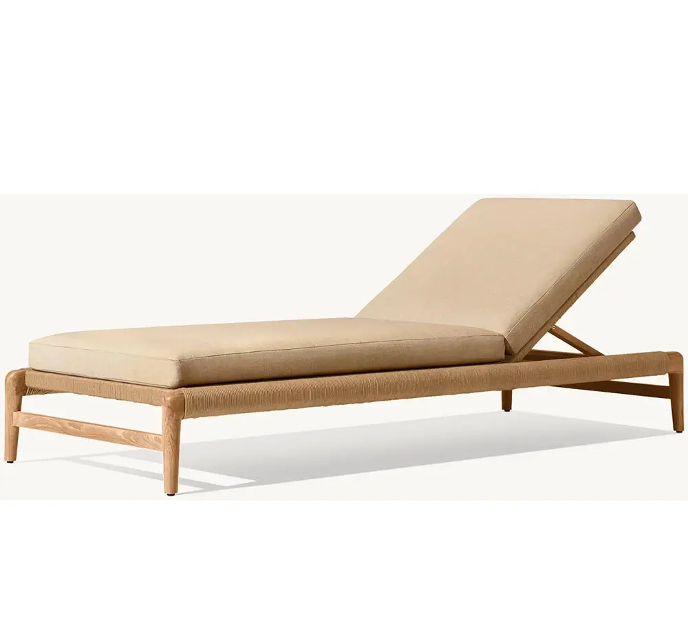 سرير نهاري من خشب الساج مناسب لحمام السباحة أو الحديقة سرير نهاري مناسب للشاطئ أو الاستلقاء في الشمس