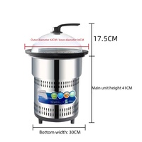 Marmite à vapeur électrique professionnelle en acier inoxydable, idéale pour l'adaptation aux tables de hot pot sur mesure