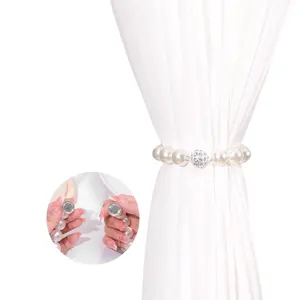 Antique White Decoration Pearl Curtain Tie Holder Accessories For Curtains