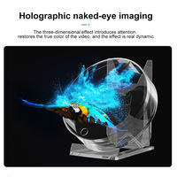 Ventilador Proyector Holográfico de Escritorio de 5.12 Pulgadas (13 cm), a Todo Color, 3D, Portátil, Pequeño, para Interiores, con Control Inalámbrico/Aplicación