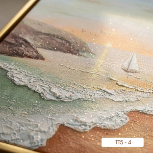 Peinture murale artisanale en soie de paysage marin du Vietnam, décorative, service OEM ODM pour fabricants - Product Image 3