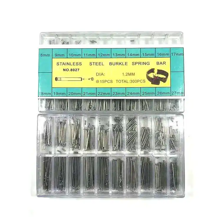 8-27mm 300pcs Watch Accessories Stainless Steel Watch Spring Bar with Strap Link Pins Remove