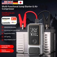 Pompe à air 6000 mAh pour voiture, démarreur de secours combiné, éclairage LED, entrée Type-C ; gonfleur de pneus portable, pression maximale 150 psi