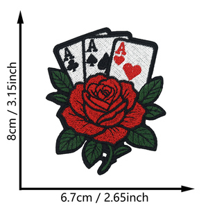 Patchs brodés thermocollants Texas Hold'em Poker, patchs décoratifs <span class=keywords><strong>Roulette</strong></span> de casino américaine - Product Image 6