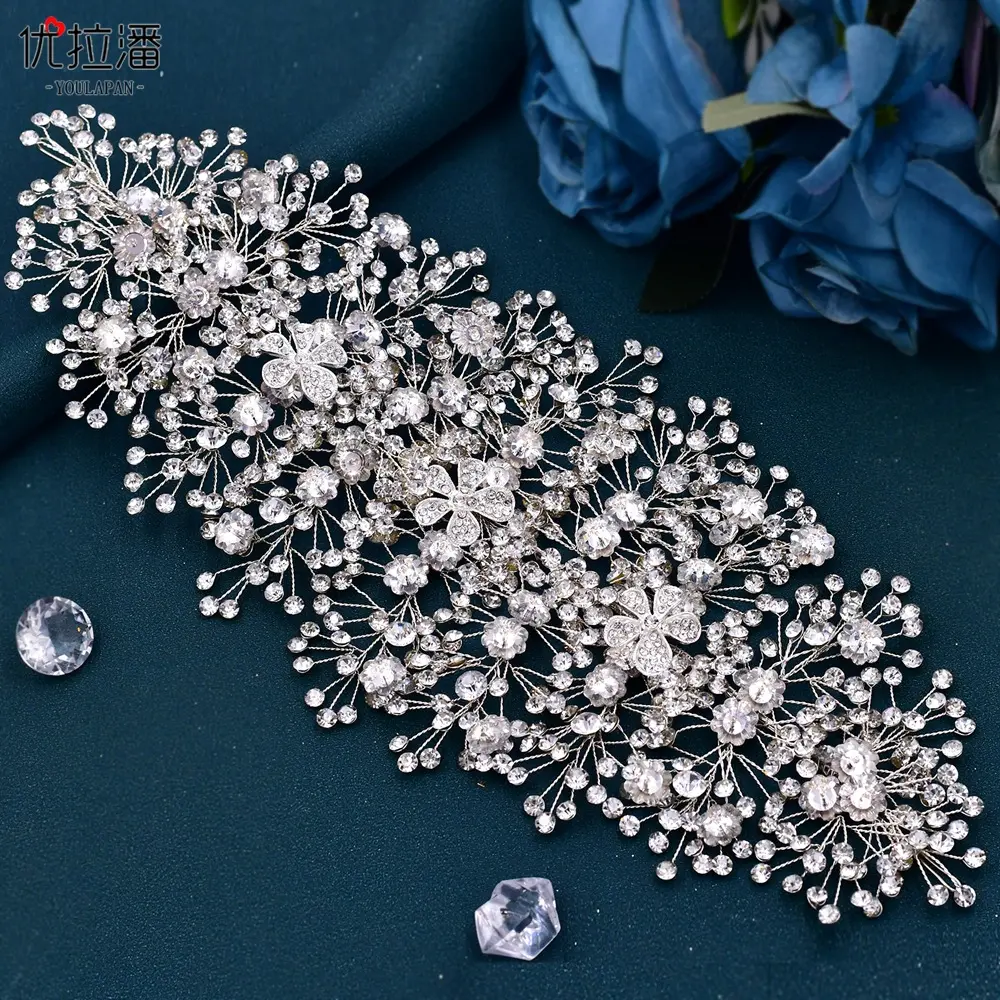 Manufacturer Supplier bridal headband handmade wedding hair accessories rhinestone tiara and crown