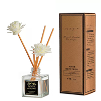 Huiles de diffuseur de roseaux de haute qualité Diffuseur de roseaux bio de luxe 50ml avec boîte 2025 avec fleurs séchées