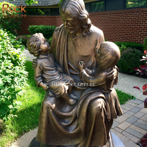 Große Outdoor-Kirche Garten Statue Berühmte Wasch füße Jesus Bronze Skulptur Katholische Lebensgröße Metall Messing Religiöses Gießen - Product Image 5