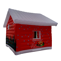 Tente géante Maison de Noël gonflable Grotte du Père Noël pour Noël Décorations de vacances et événements promotionnels Maison gonflable du Père Noël