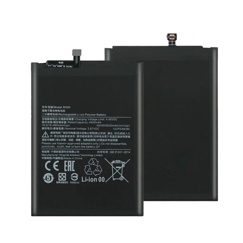 Xiaomi Redmi Mobile Phone Battery Bn55 Bn54 Bn53 Note 9S Note 9 Pro Battery Replacement Mobile Phone Battery