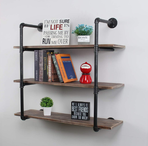 Diy Handdoekenrek Met <span class=keywords><strong>3</strong></span> Handdoekstang Rustieke Badkamerplanken Aan De Muur Gemonteerde Boerderij Pijp Drijvende Planken Handdoekhouder - Product Image 3