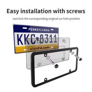 Cubierta Protectora de Plástico Transparente para Placa de Matrícula de Coche, Soporte para Placa de Matrícula - Product Image 6