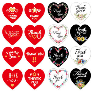 Popolare etichetta di ringraziamento amore a forma di cuore adesivo per scatola regalo e carta - Product Image 3