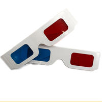 Ucuz Karton 3D Gözlükler Özel Kağıt Kırmızı Mavi Karton Film Oyun DVD Video TV 3D Gözlükleri