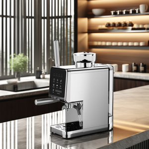 Machine à café domestique semi-automatique la plus vendue avec double chaudière intégrée et pilon intégré, machine à expresso 3-en-1 - Product Image 1