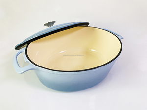Casserole peu profonde <span class=keywords><strong>en</strong></span> <span class=keywords><strong>fonte</strong></span> Offres Spéciales émaillée marmite de cuisine pour four hollandais avec couvercle - Product Image 3