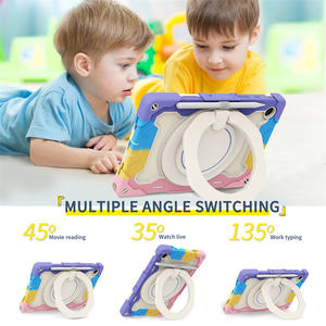 Armor Tablet Case para <span class=keywords><strong>Samsung</strong></span> Tab A9 + Plus A8 X200 X205 A7 T500 T505 <span class=keywords><strong>S6</strong></span> <span class=keywords><strong>Lite</strong></span> P610 Soporte portátil 360 Rotación PC Funda de silicona - Product Image 4