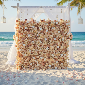 Fondo de Pared de Flores de Seda 3D Personalizado de 8 pies x 8 pies, Enrollable, para Decoración de Bodas, Arreglos Florales, Decoración de Pared Floral - Product Image 1