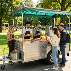 Custom Mobile Fast Food Truck Trailers with Fully Equipped Coffee Ice Food Cart Food Truck With Kitchen - Product Image 1