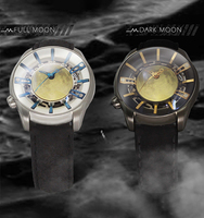 Reloj automático Sparktime Moon Walker creativo para hombre, esfera luminosa 3D visible hueca, reloj mecánico de diseño innovador para hombre