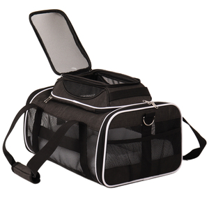 Havayolu onaylı nefes katlanabilir yumuşak taraflı örgü açık kedi çantası Pet köpek taşıyıcı köpek seyahat çantası - Product Image 2