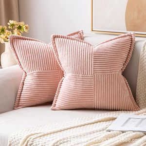 Cojín de almohada para el hogar con cierre de cremallera Antiestático de poliéster 100% de <span class=keywords><strong>pana</strong></span> tejida cuadrada de Color sólido nuevo transfronterizo - Product Image 4