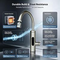 Robinet Chauffe-Eau Électrique Instantané pour Salle de Bain, Chauffe-Eau Électrique, Robinet d'Eau Chaude à Chauffage Rapide pour Cuisine Domestique
