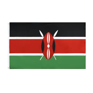 100% polyester screen printing 3'x5' outdoor Kenya Ethiopia Flag