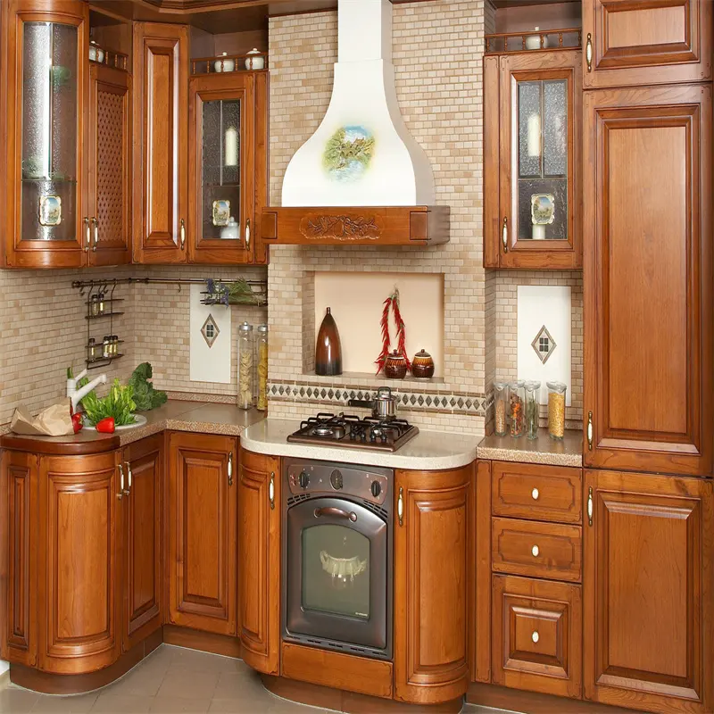 Cbmmart truyền thống sử dụng tủ bếp cao cấp của tùy chỉnh thực hiện sang trọng tủ bếp tủ bếp gỗ rắn