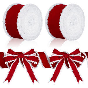 Multi Velvet Christmas <b>Ribbon</b> Roll 2.5CM Wedding Velvet <b>Ribbon</b> 3.8CM <b>Red</b> Velvet <b>Ribbon</b> for Christmas Tree Gift Wrapping - Product Image 1