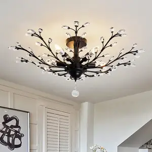 현대 라이트 럭셔리 거실 및 침실 멋진 조명 led 크리스탈 천장 램프