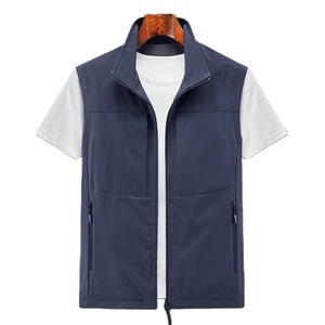 Gilet da uomo di fascia alta traspirante gilet primavera autunno <span class=keywords><strong>giacca</strong></span> con colletto rialzato <span class=keywords><strong>e</strong></span> chiusura con cerniera Multi-tasche - Product Image 1