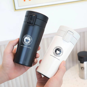 Tasses isothermes à double paroi en acier inoxydable 304 de 500 ml, tasse à café portable avec couvercle rabattable - Product Image 4