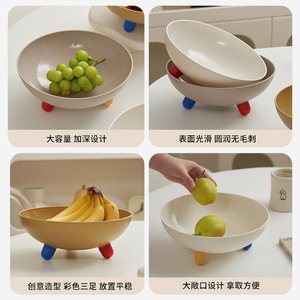Fruit Platter Round Modern Design Simple Style Table Decoration With Colorful Legs For Fruit Snack Display - Product Image 5