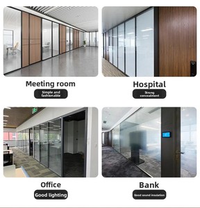 ผนังกั้นห้องสำนักงาน/ห้องนั่งเล่น SZMK โมเดิร์น ทำจากกระจกนิรภัย โครงอะลูมิเนียม สำหรับเชิงพาณิชย์ <span class=keywords><strong>6</strong></span> บาน กั้นเสียงได้อย่างมีประสิทธิภาพสูง - Product Image 2