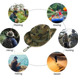 Camouflage Tactical Boonie <b>Hat</b> Caps Camo <b>Men</b> Outdoor Sports <b>Sun</b> Bucket <b>Hats</b> - Product Image 5