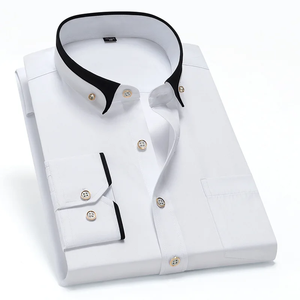 Nouvelle Arrivée 2025 – Chemise Habillée Homme à Col Contrastant, Manches Longues, 100% Coton Respirant, Idéale pour le Bureau, les Affaires et le Quotidien - Product Image 3