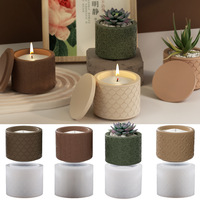 Besafe Pot de fleur rond en béton Vase à plantes succulentes Cactus Moule en silicone Bougie Porte-stylo Ciment Argile Moule en résine époxy